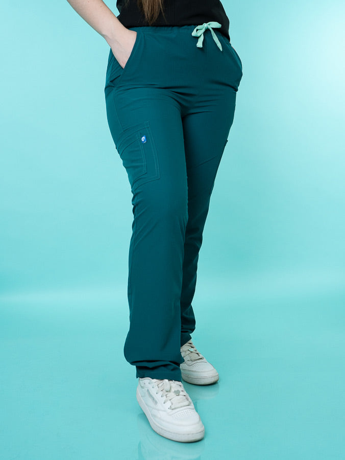 Pantalón Mujer Recto Verde oscuro