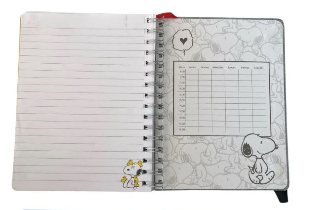 LIBRETA ESPIRAL SNOOPY HOJAS LINEADAS 96HJS A5