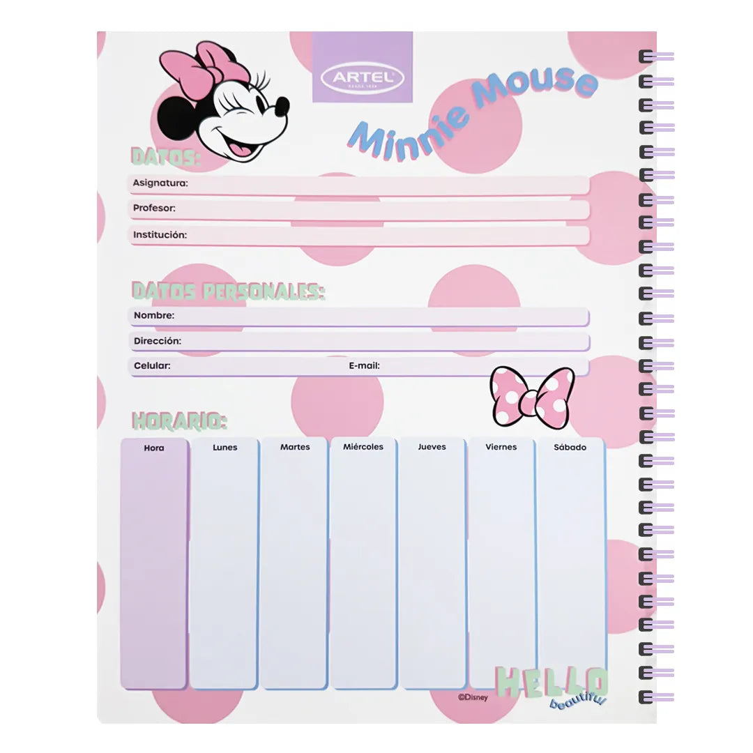 CUADERNO 100 HOJAS MINNIE