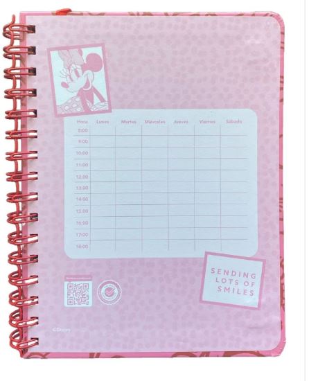 LIBRETA ESPIRAL MINNIE HOJAS LINEADAS 96HJS A5
