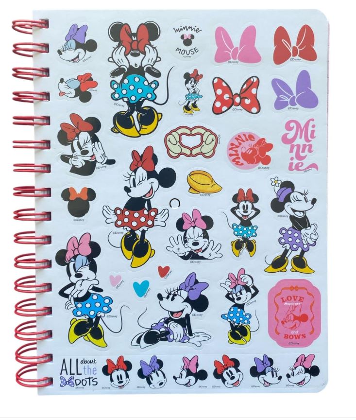 LIBRETA ESPIRAL MINNIE HOJAS LINEADAS 96HJS A5