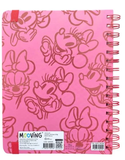 LIBRETA ESPIRAL MINNIE HOJAS LINEADAS 96HJS A5