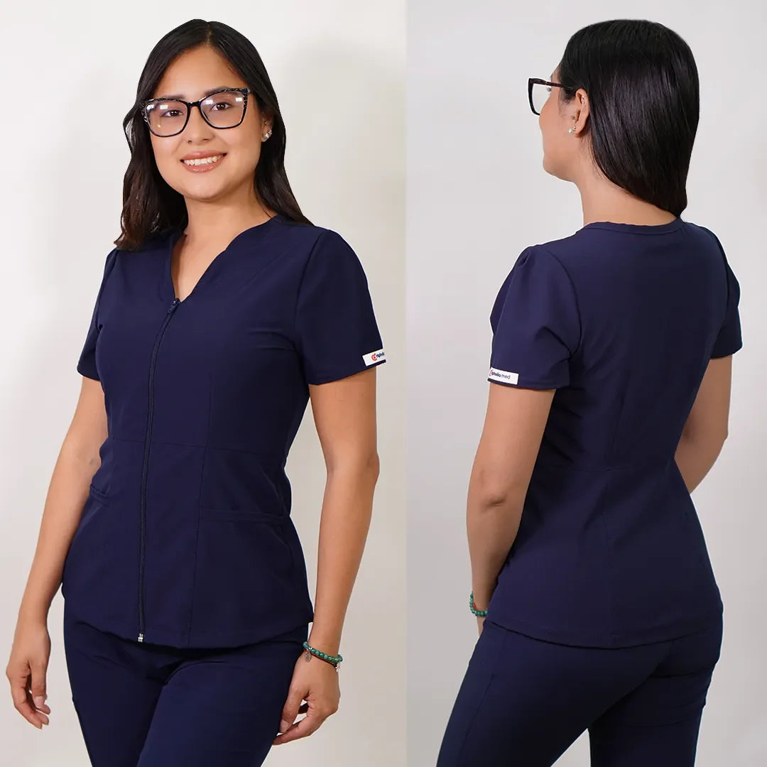Delantal anti fluidos Mujer Azul Marino AZALEA-1