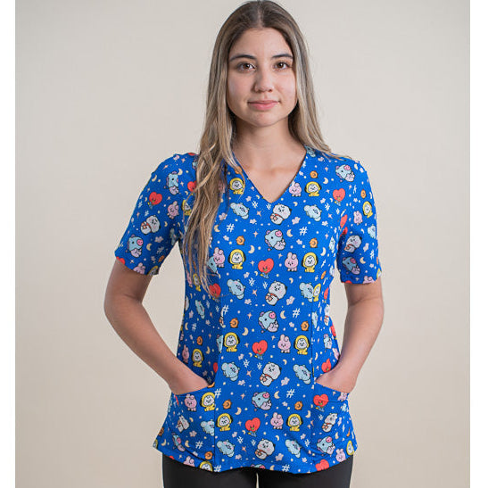 Top Antifluido BT21 Azul Rey