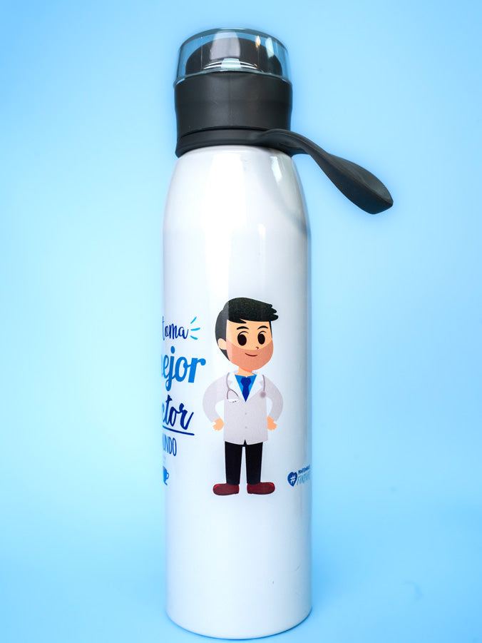 Cantimplora 650 ML "Aquí Toma el mejor Doctor del Mundo" con Boquilla