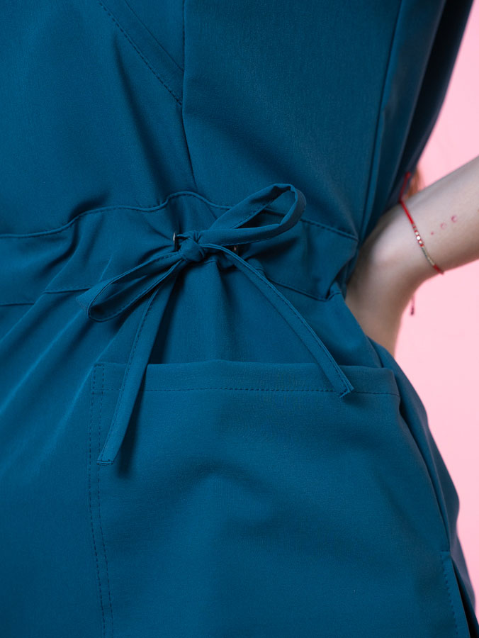 TOP MUJER CINTA AZUL PETROLEO