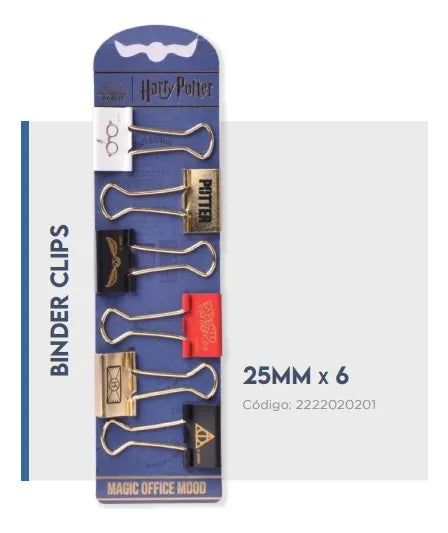 Mooving - Binder Clips 25mm x 6 Harry Potter