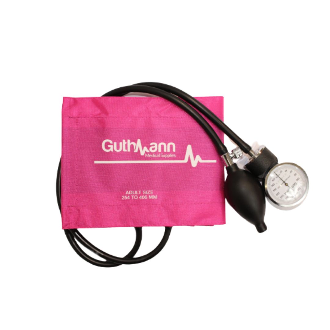 Kit de Toma Presión Aneroide más Fonendoscopio Guthmann – Adulto - Rosado