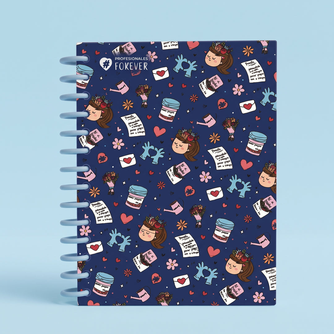 Libreta Amor Propio Patrón Azul