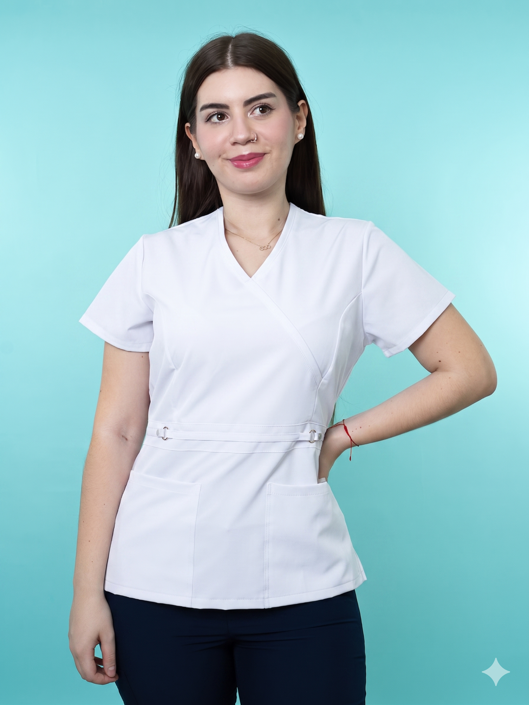 Top Clínico Antifluido Mujer Blanco - Profesionales Forever
