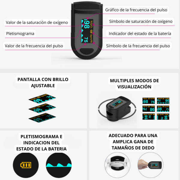 Oxímetro de pulso Adulto JPD-500C – Jumper