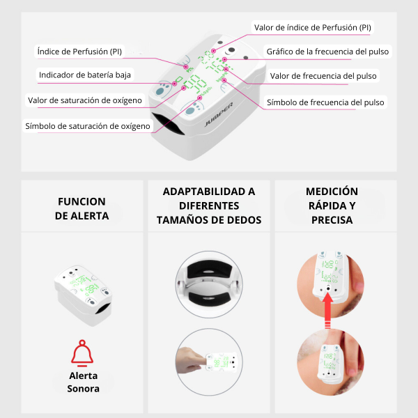 Oxímetro de pulso Pediátrico LED JPD-500H – Jumper