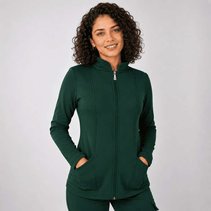Polerón Clínico Mujer Spandex color Verde, ideal para profesionales de la salud