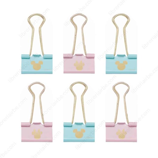 Mooving - Set de 6 Sujeta Papeles / Binder Clips - Mickey & Minnie – 25 mm