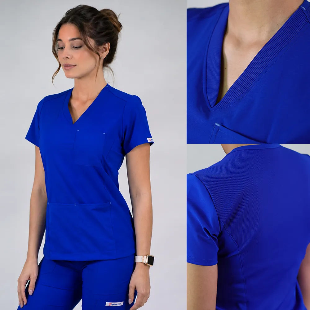 Delantal Mujer anti fluidos Violeta. Azul Rey- VIOLETA-2