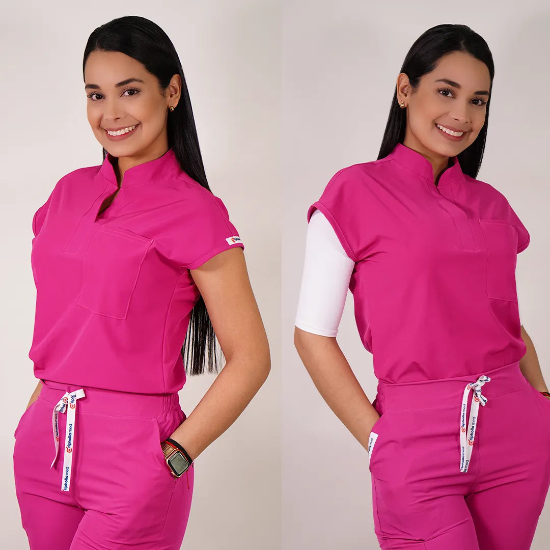 Delantal Anti fluidos Mujer Fucsia AMAPOLA-13