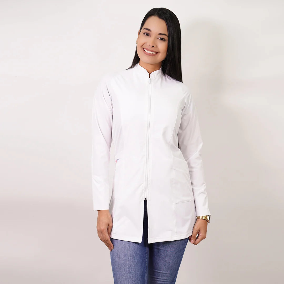 Bata Mujer tela Anti fluidos. Blanco- BC-7