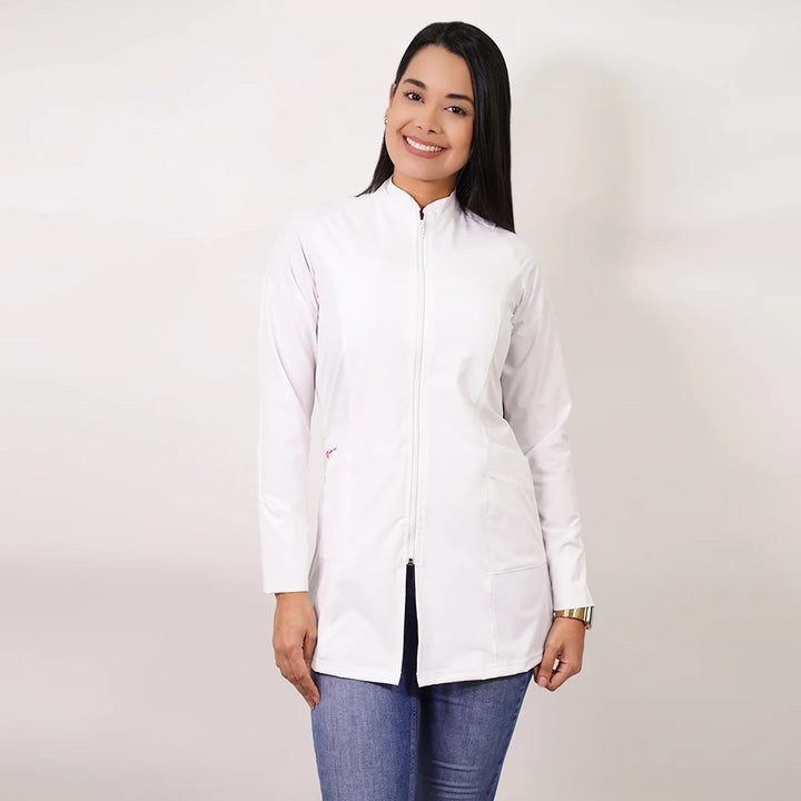 Bata Mujer tela Anti fluidos. Blanco- BC-7