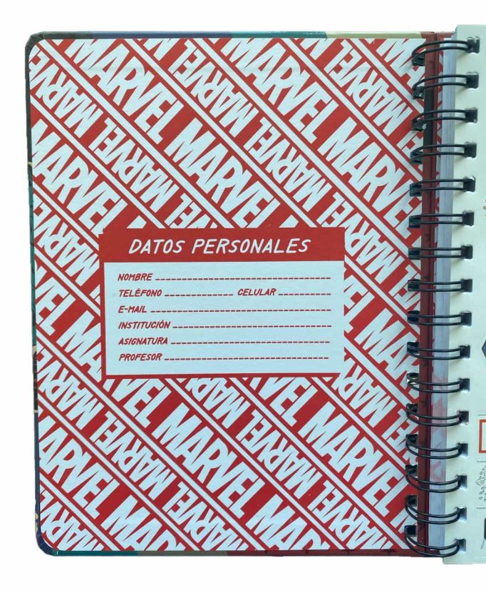 LIBRETA ESPIRAL MARVEL HOJAS LINEADAS 96HJS A5