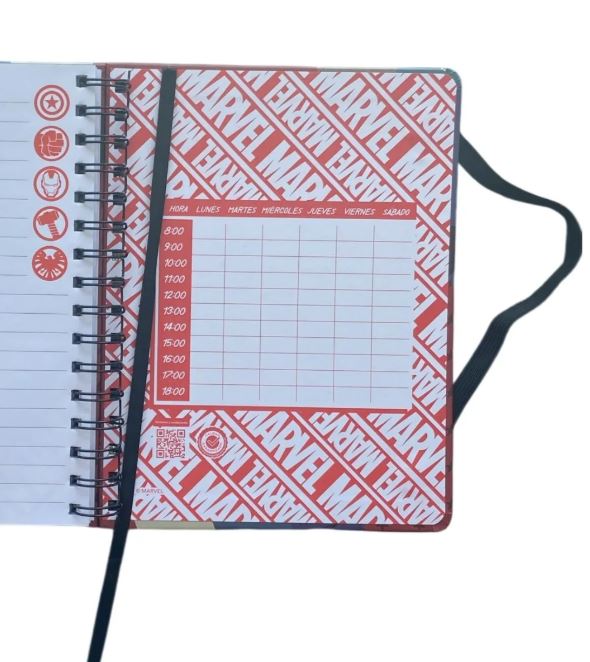 LIBRETA ESPIRAL MARVEL HOJAS LINEADAS 96HJS A5