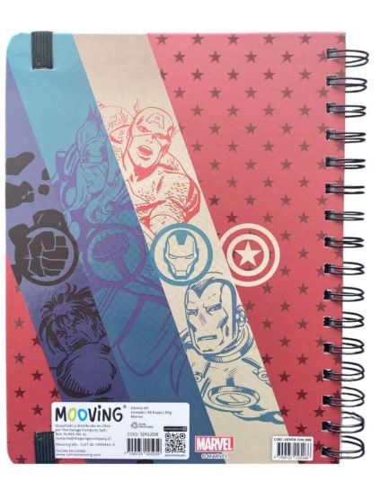 LIBRETA ESPIRAL MARVEL HOJAS LINEADAS 96HJS A5