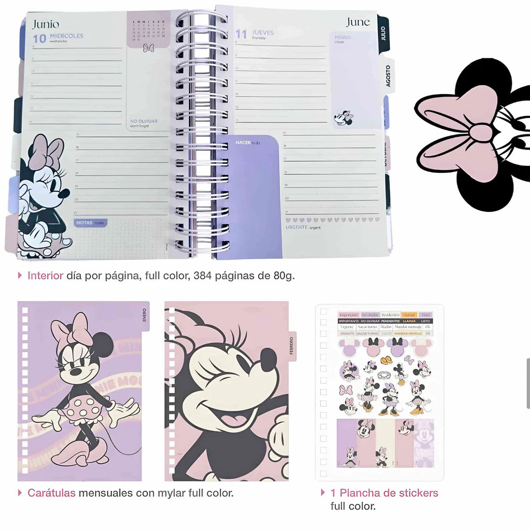 Mooving - Agenda 2026 Diaria Minnie Mouse