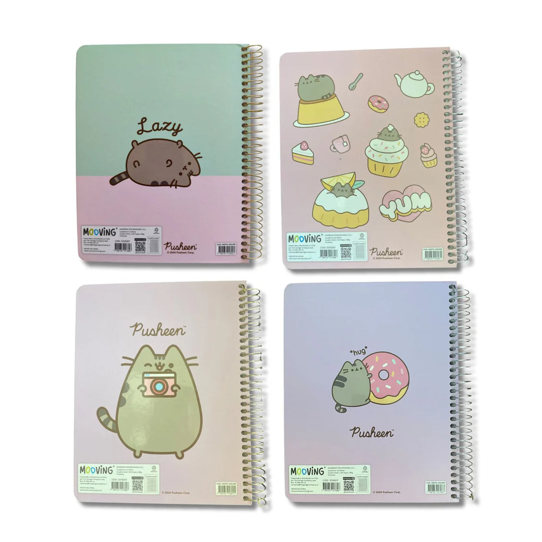 CUADERNO 1/2 OFICIO PUSHEEN 3 MATERIAS