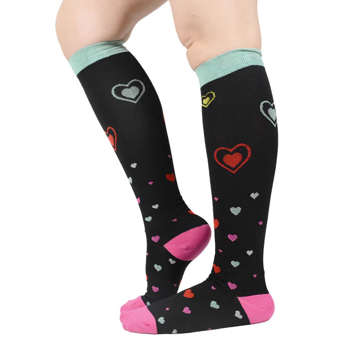 Medias de Compresión Corazónes Colores L/xl