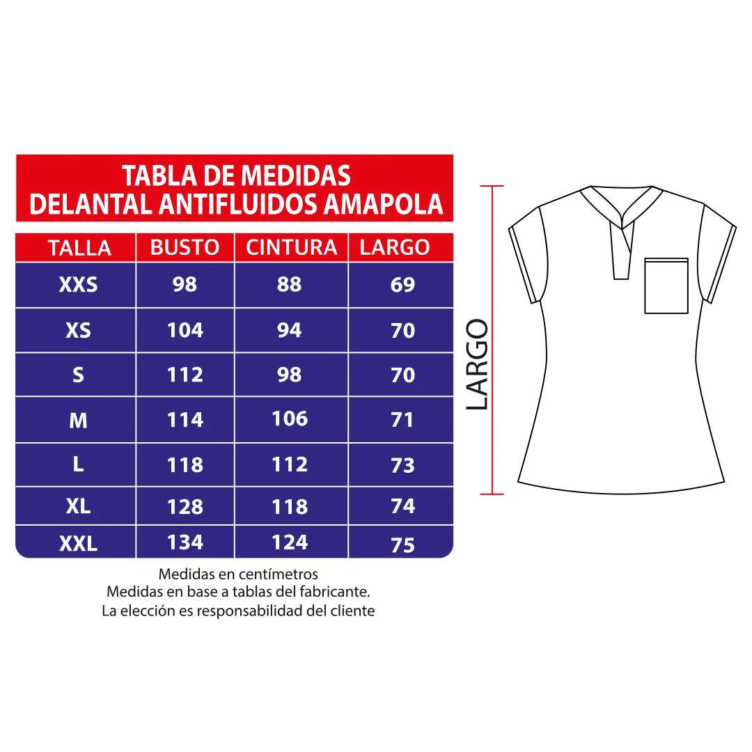 Delantal Anti fluidos Mujer Azul Marino AMAPOLA-1