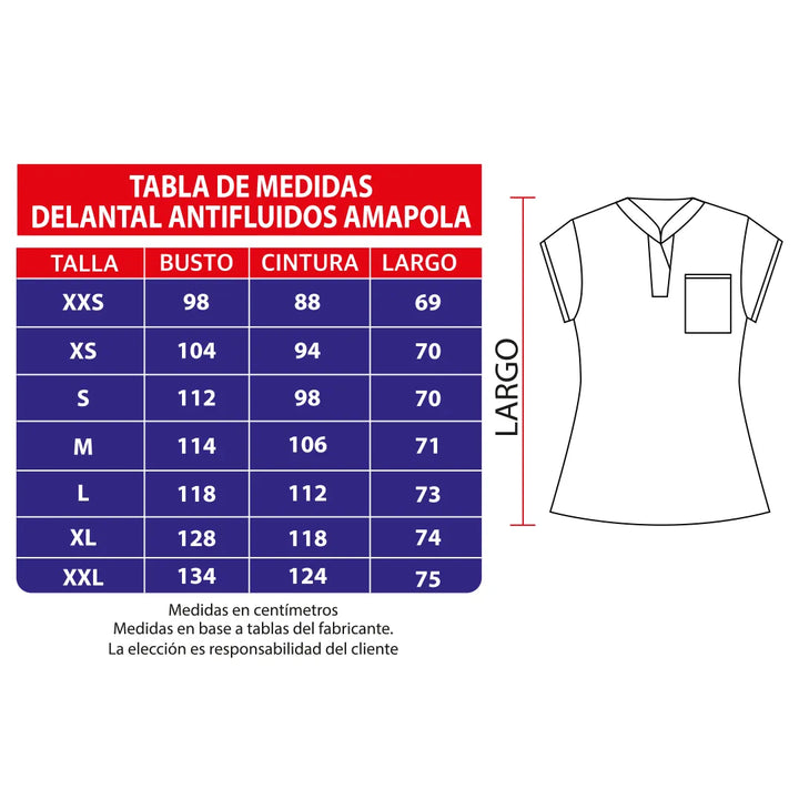 Delantal Anti fluidos Mujer Azul Marino AMAPOLA-1