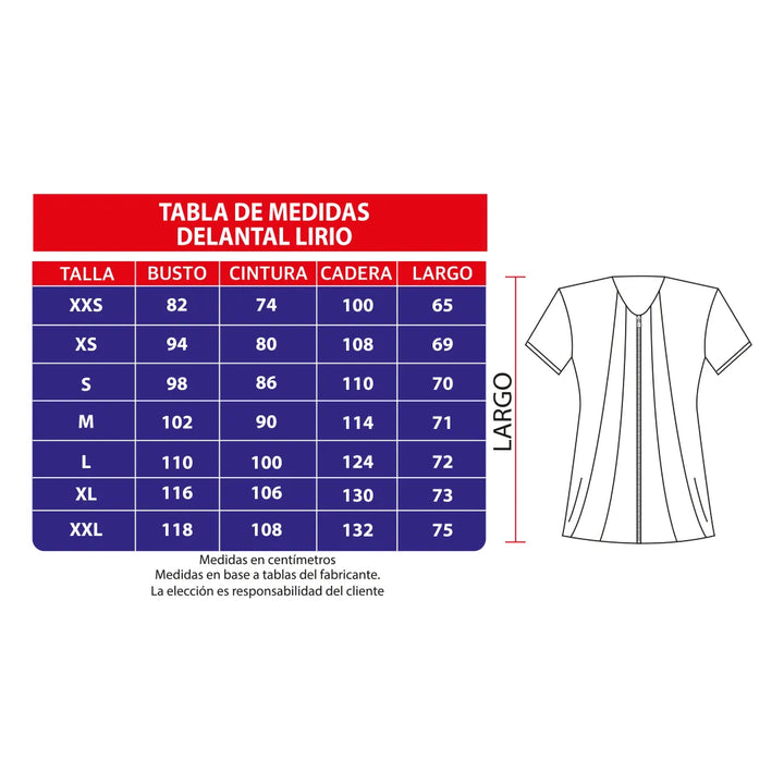 Delantal Anti fluidos Con Cierre Mujer Negro LIRIO-8